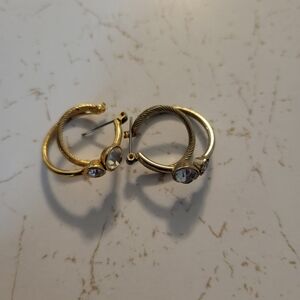 CLEARANCS Elegant Gold and Silver Hoop Earrings